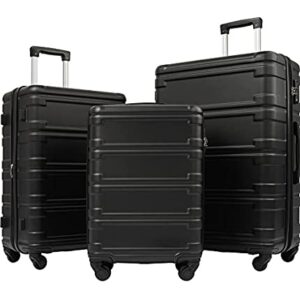 Luggage category — set of black hardside suitcases