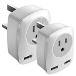 2pack uk travel plug adapter